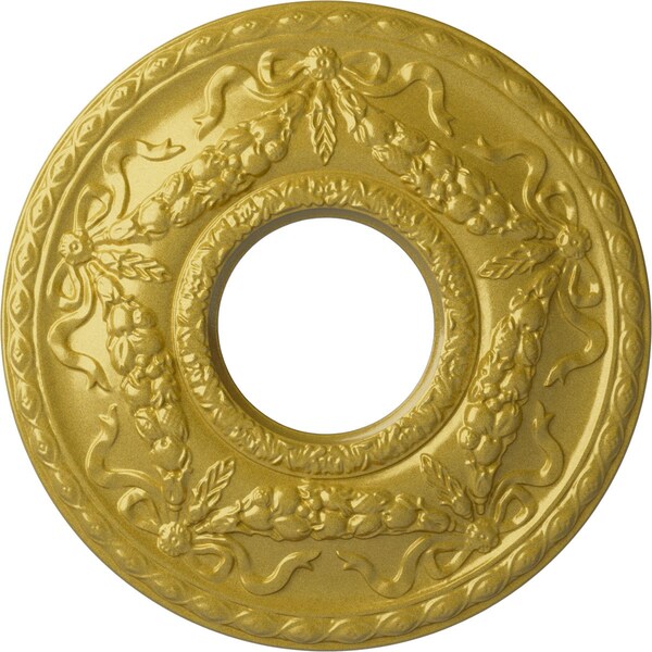 Ekena Millwork Hurley Ceiling Medallion (Fits Canopies up to 7 1/4"), 22 1/8"OD x 7 1/4"ID x 1 3/4"P, Rich Gold CM26HURGS - main